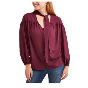 Tie-neck blouse